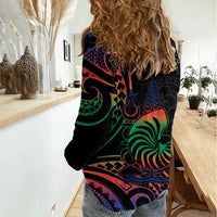 New Caledonia Polynesian Tatoo Personalised Women Casual Shirt LT9 - Polynesian Pride