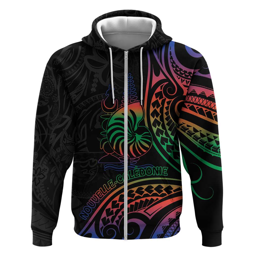 New Caledonia Polynesian Tatoo Personalised Zip Hoodie