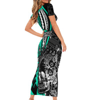 personalised-polynesia-skull-short-sleeve-bodycon-dress-tattoo-in-the-style-of-maori-with-marine-life-aqua