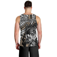 Personalised Polynesia Skull Men Tank Top Tattoo In The Style Of Maori With Marine Life Gold LT9 - Polynesian Pride