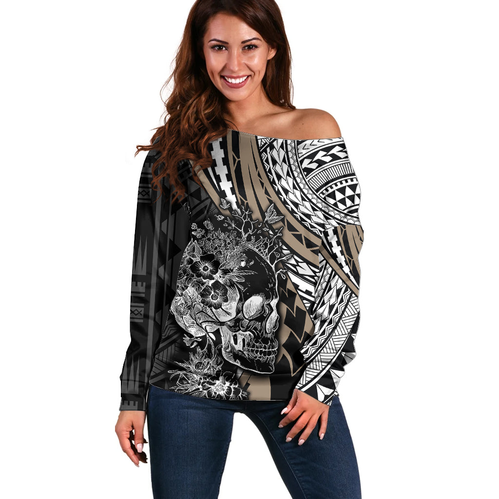 personalised-polynesia-skull-off-shoulder-sweater-tattoo-in-the-style-of-maori-with-marine-life-gold