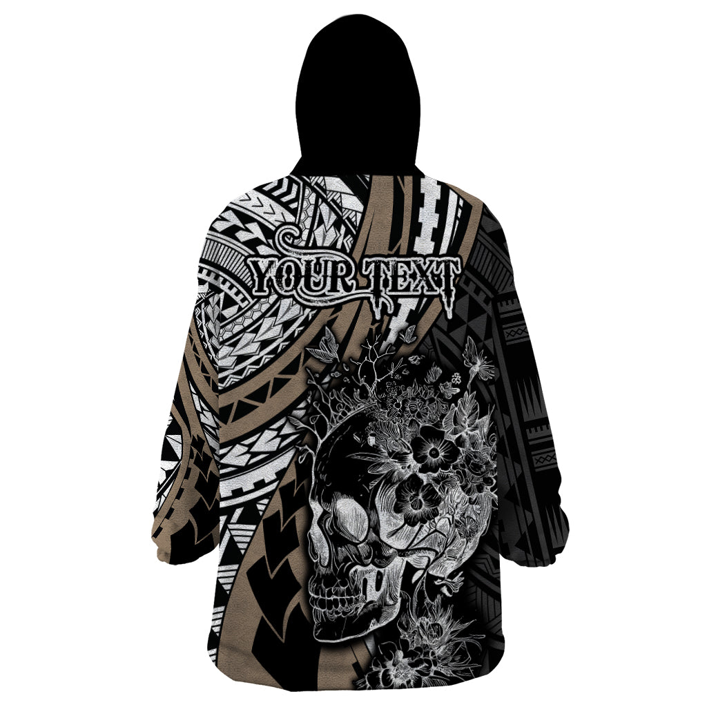 personalised-polynesia-skull-wearable-blanket-hoodie-tattoo-in-the-style-of-maori-with-marine-life-gold