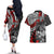 personalised-polynesia-skull-couples-matching-off-the-shoulder-long-sleeve-dress-and-hawaiian-shirt-tattoo-in-the-style-of-maori-with-marine-life-red