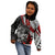 Personalised Polynesia Skull Kid Hoodie Tattoo In The Style Of Maori With Marine Life Red LT9 - Polynesian Pride