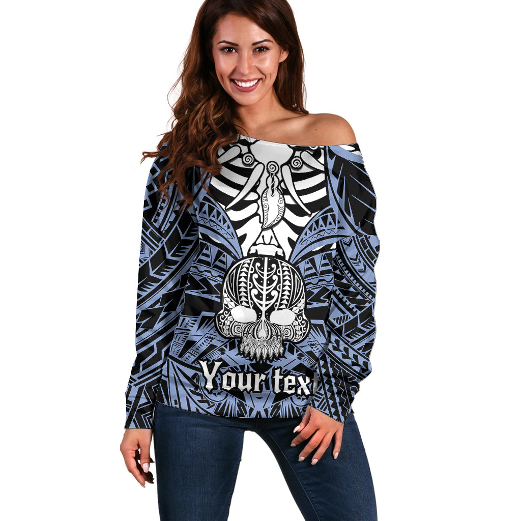 personalised-polynesia-skull-off-shoulder-sweater-with-boars-tusk-blue-arty-vibe