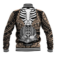 Personalised Polynesia Skull Baseball Jacket With Boars Tusk Gold Arty Vibe LT9 - Polynesian Pride