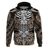 Personalised Polynesia Skull Hoodie With Boars Tusk Gold Arty Vibe LT9 - Polynesian Pride