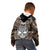 Personalised Polynesia Skull Kid Hoodie With Boars Tusk Gold Arty Vibe LT9 - Polynesian Pride