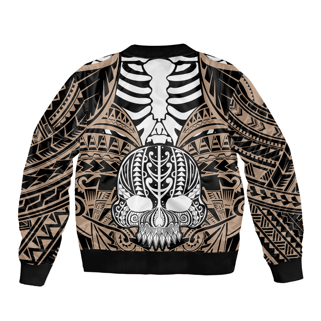 personalised-polynesia-skull-sleeve-zip-bomber-jacket-with-boars-tusk-gold-arty-vibe
