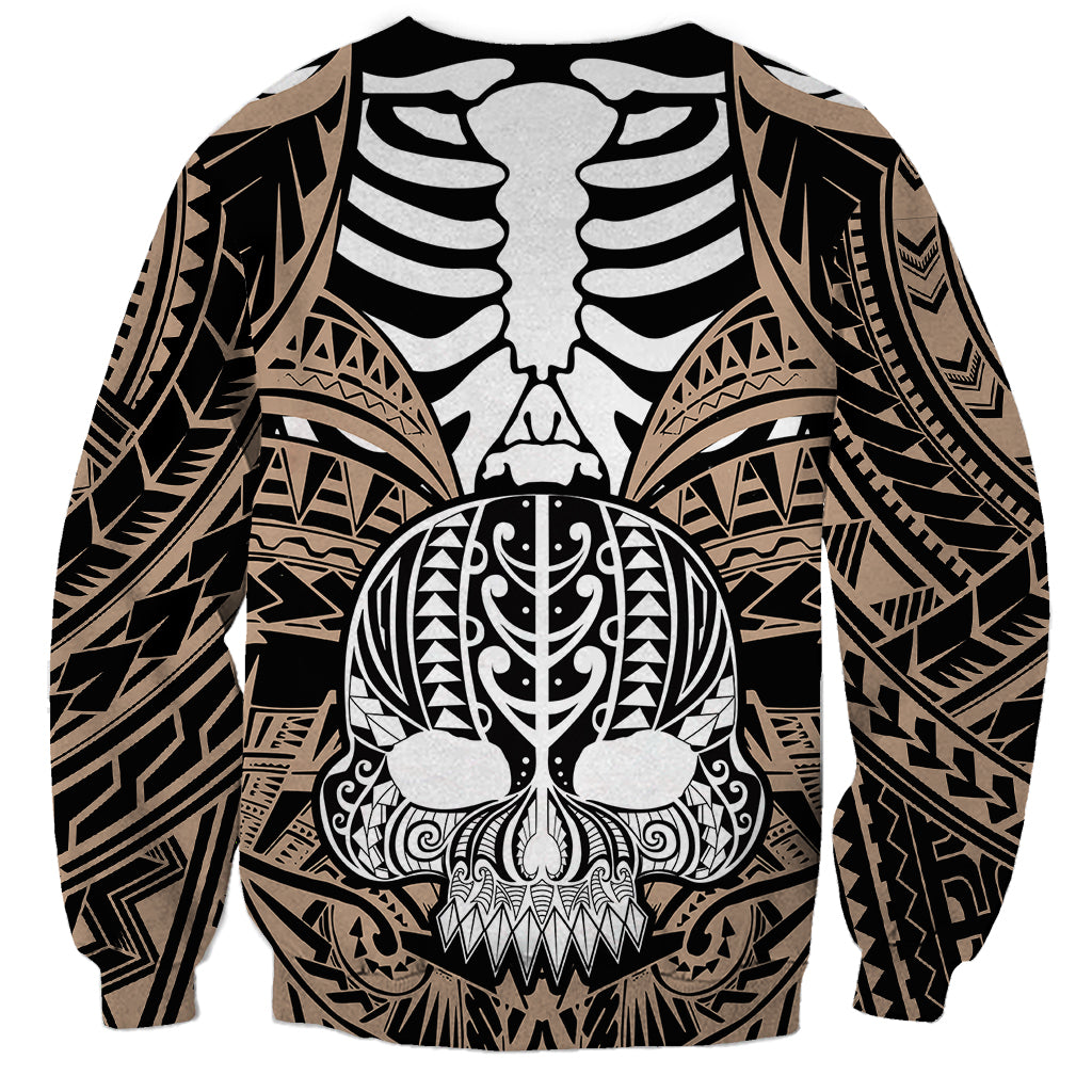 personalised-polynesia-skull-sweatshirt-with-boars-tusk-gold-arty-vibe