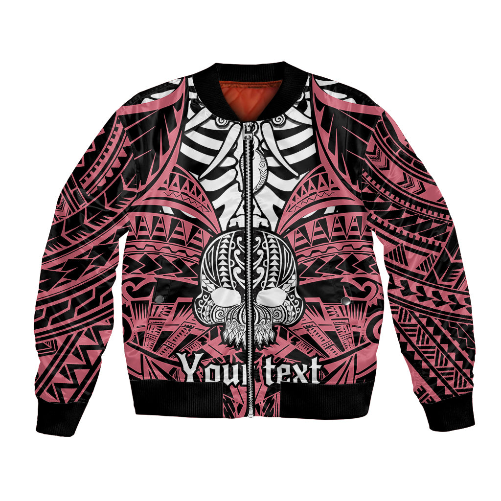personalised-polynesia-skull-bomber-jacket-with-boars-tusk-pink-arty-vibe