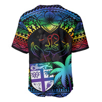 Fiji LGBT Baseball Jersey Love Is Love Tapa Pattern Rainbow Water Color LT9 - Polynesian Pride
