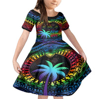 personalised-fiji-lgbt-family-matching-mermaid-dress-and-hawaiian-shirt-love-is-love-tapa-pattern-rainbow-water-color