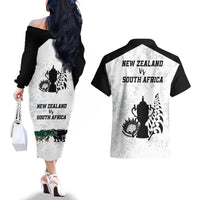New Zealand South Africa Rugby Couples Matching Off The Shoulder Long Sleeve Dress and Hawaiian Shirt History Commemorative World Cup Winners Unique LT9 - Polynesian Pride