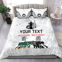Custom New Zealand South Africa Rugby Bedding Set History Commemorative World Cup Winners Unique LT9 - Polynesian Pride