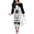 Custom New Zealand South Africa Rugby Family Matching Off Shoulder Long Sleeve Dress and Hawaiian Shirt History Commemorative World Cup Winners Unique LT9 Mom's Dress White - Polynesian Pride