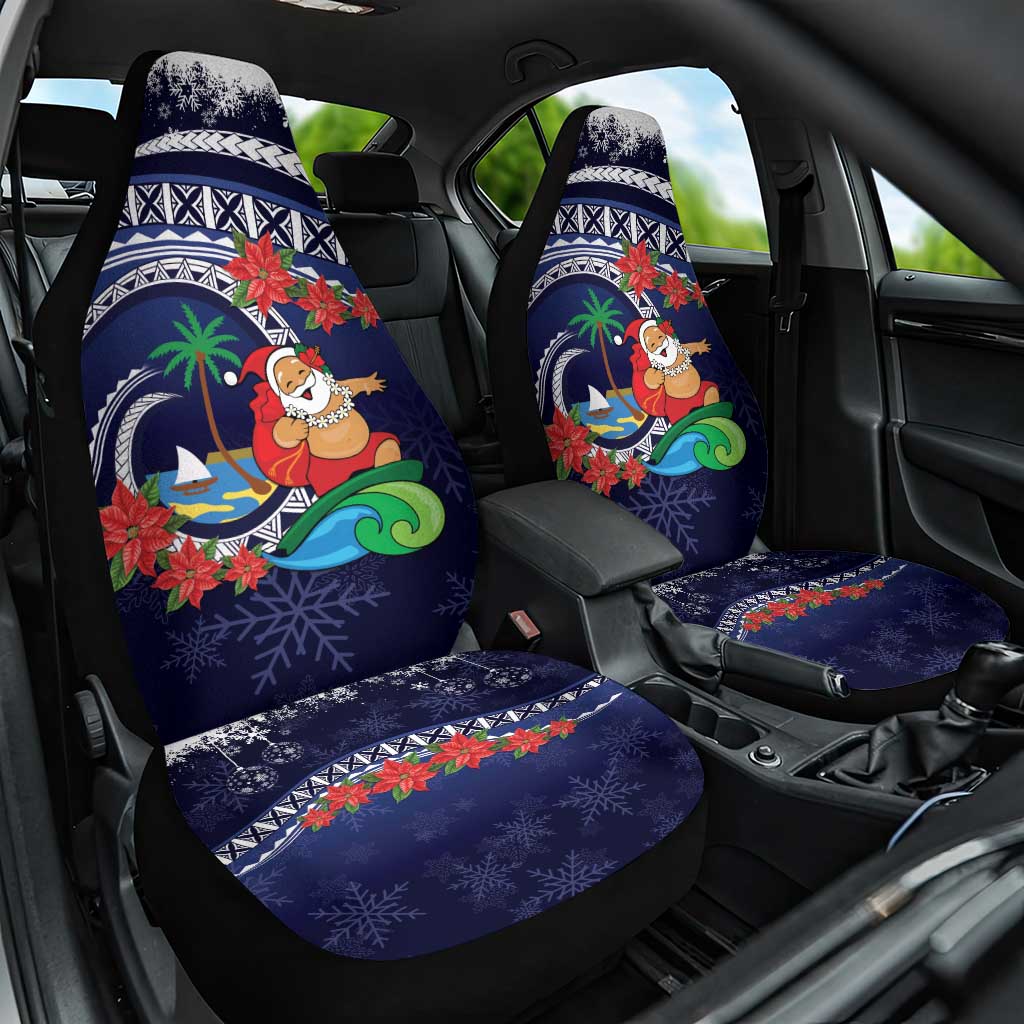 Felis Pusgua Guam Santa Car Seat Cover Merry Christmas with Polynesian Tribal