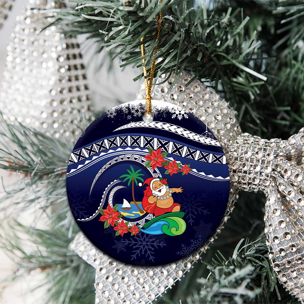 Felis Pusgua Guam Santa Ceramic Ornament Merry Christmas with Polynesian Tribal LT9 - Polynesian Pride