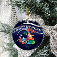 Felis Pusgua Guam Santa Ceramic Ornament Merry Christmas with Polynesian Tribal LT9 - Polynesian Pride