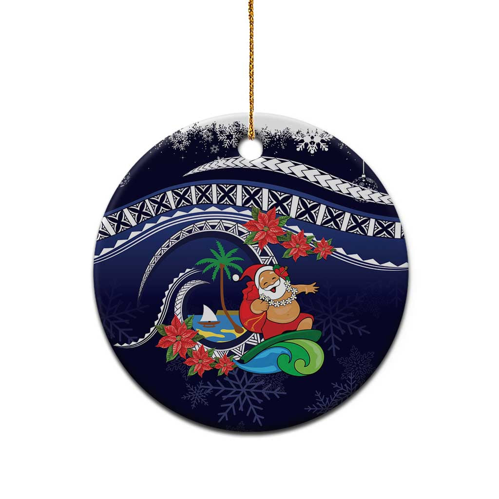 Felis Pusgua Guam Santa Ceramic Ornament Merry Christmas with Polynesian Tribal LT9 - Polynesian Pride