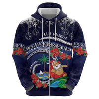 Felis Pusgua Guam Santa Hoodie Merry Christmas with Polynesian Tribal