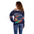 Felis Pusgua Guam Santa Off Shoulder Sweater Merry Christmas with Polynesian Tribal