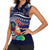 Felis Pusgua Guam Santa Women Sleeveless Polo Shirt Merry Christmas with Polynesian Tribal