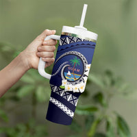 Hafai Adai Guam Guasalis Tumbler With Handle Polynesian Tribal Pattern