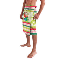 Mele Kalikimaka Hawaii Christmas Lavalava Surfing Santa with Polynesian Tribal