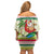 Mele Kalikimaka Hawaii Christmas Off Shoulder Short Dress Surfing Santa with Polynesian Tribal