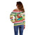 Mele Kalikimaka Hawaii Christmas Off Shoulder Sweater Surfing Santa with Polynesian Tribal