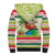 Mele Kalikimaka Hawaii Christmas Sherpa Hoodie Surfing Santa with Polynesian Tribal