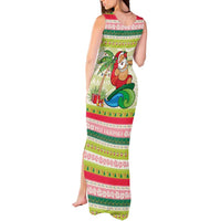 Mele Kalikimaka Hawaii Christmas Tank Maxi Dress Surfing Santa with Polynesian Tribal LT9 - Polynesian Pride