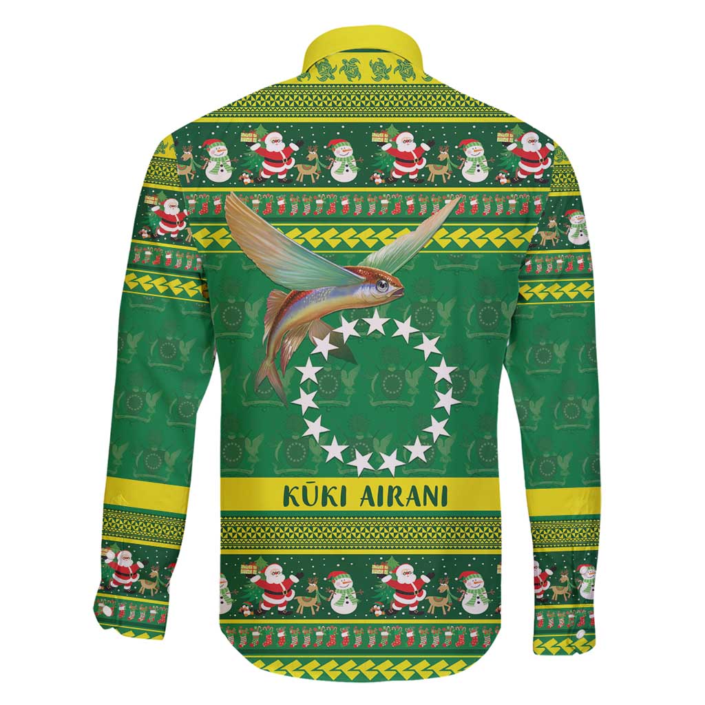 Meri Kiritimiti Cook Islands Christmas Family Matching Puletasi and Hawaiian Shirt Maroro Flying Fish and White Stars