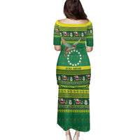 Meri Kiritimiti Cook Islands Christmas Family Matching Puletasi and Hawaiian Shirt Maroro Flying Fish and White Stars