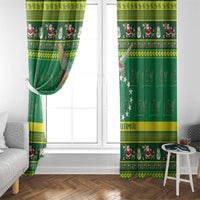 Meri Kiritimiti Cook Islands Christmas Window Curtain Maroro Flying Fish and White Stars