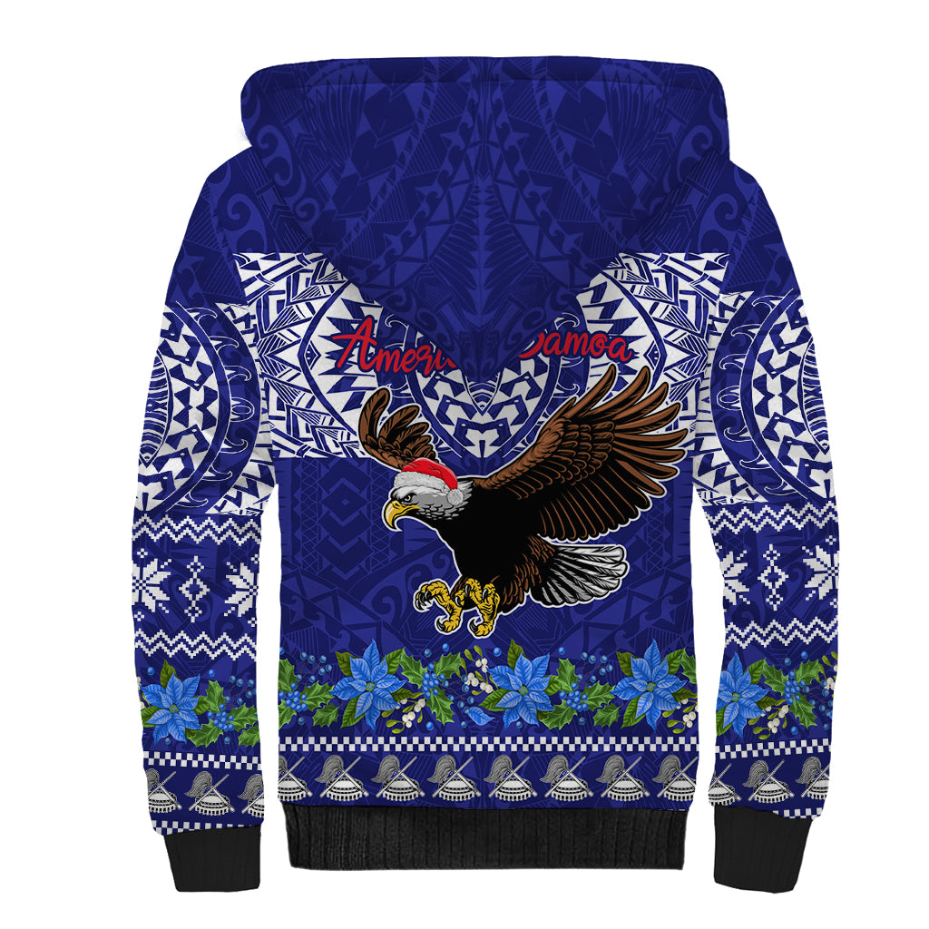 American Samoa Christmas Sherpa Hoodie Manuia le Kerisimasi Polynesian Tribal LT9 - Polynesian Pride