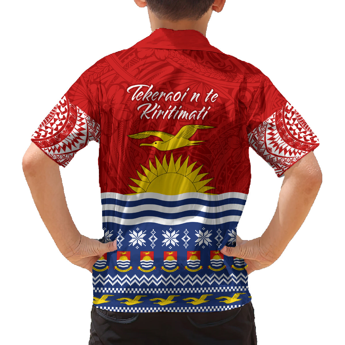 Kiribati Christmas Family Matching Long Sleeve Bodycon Dress and Hawaiian Shirt Tekeraoi n Te Tiritimati Polynesian Tribal LT9 - Polynesian Pride