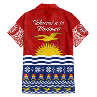 Kiribati Christmas Family Matching Off Shoulder Long Sleeve Dress and Hawaiian Shirt Tekeraoi n Te Tiritimati Polynesian Tribal LT9 - Polynesian Pride