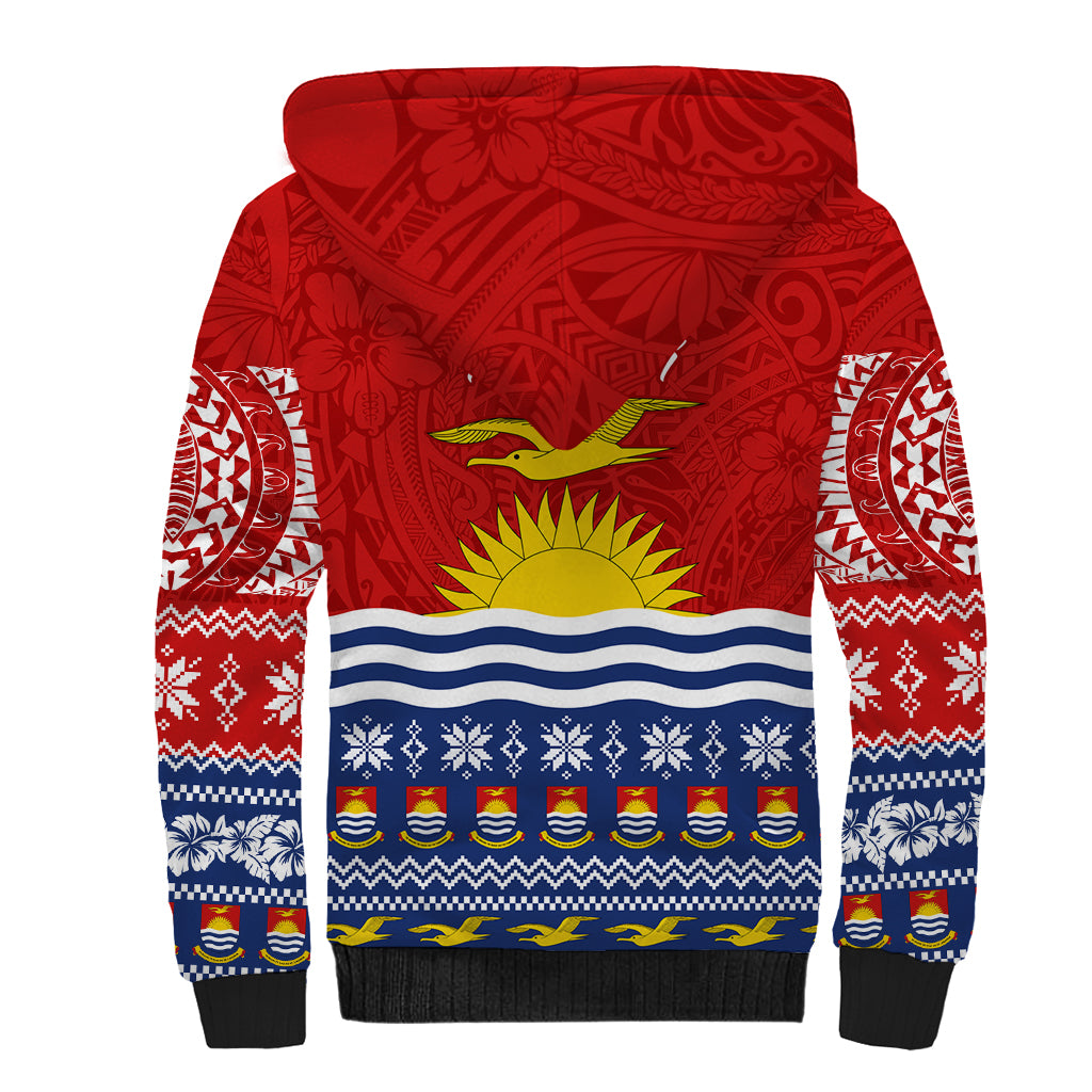 Kiribati Christmas Sherpa Hoodie Tekeraoi n Te Tiritimati Polynesian Tribal LT9 - Polynesian Pride