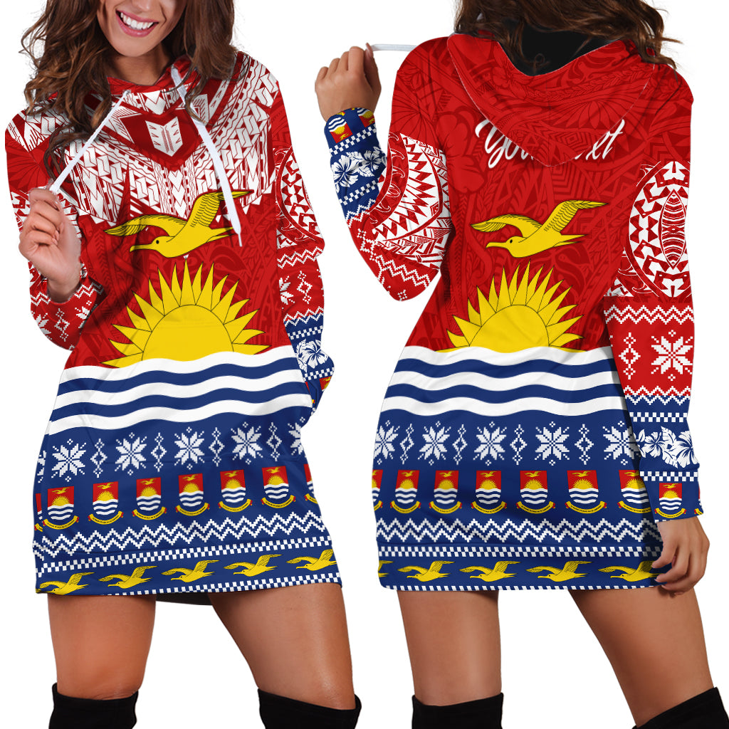 Personalised Kiribati Christmas Hoodie Dress Tekeraoi n Te Tiritimati Polynesian Tribal LT9 - Polynesian Pride