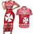 Personalised Wallis and Futuna Christmas Couples Matching Short Sleeve Bodycon Dress and Hawaiian Shirt Polynesian Tribal LT9 Red - Polynesian Pride