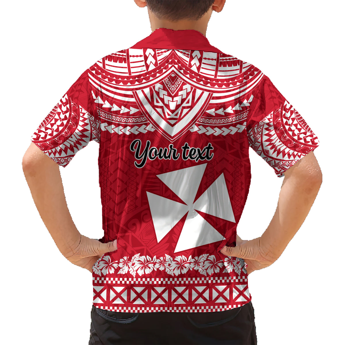 Personalised Wallis and Futuna Christmas Kid Hawaiian Shirt Polynesian Tribal LT9 - Polynesian Pride
