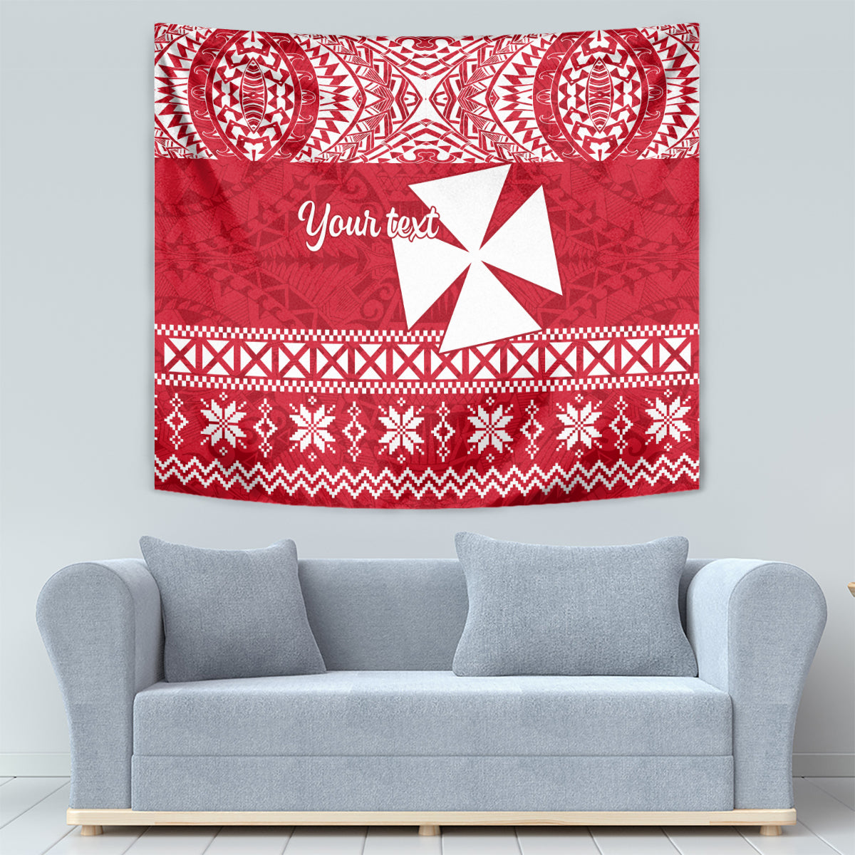 Personalised Wallis and Futuna Christmas Tapestry Polynesian Tribal LT9 - Polynesian Pride