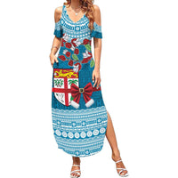 Fijian Tagimoucia Flowers Family Matching Summer Maxi Dress and Hawaiian Shirt Christmas Coquette bow