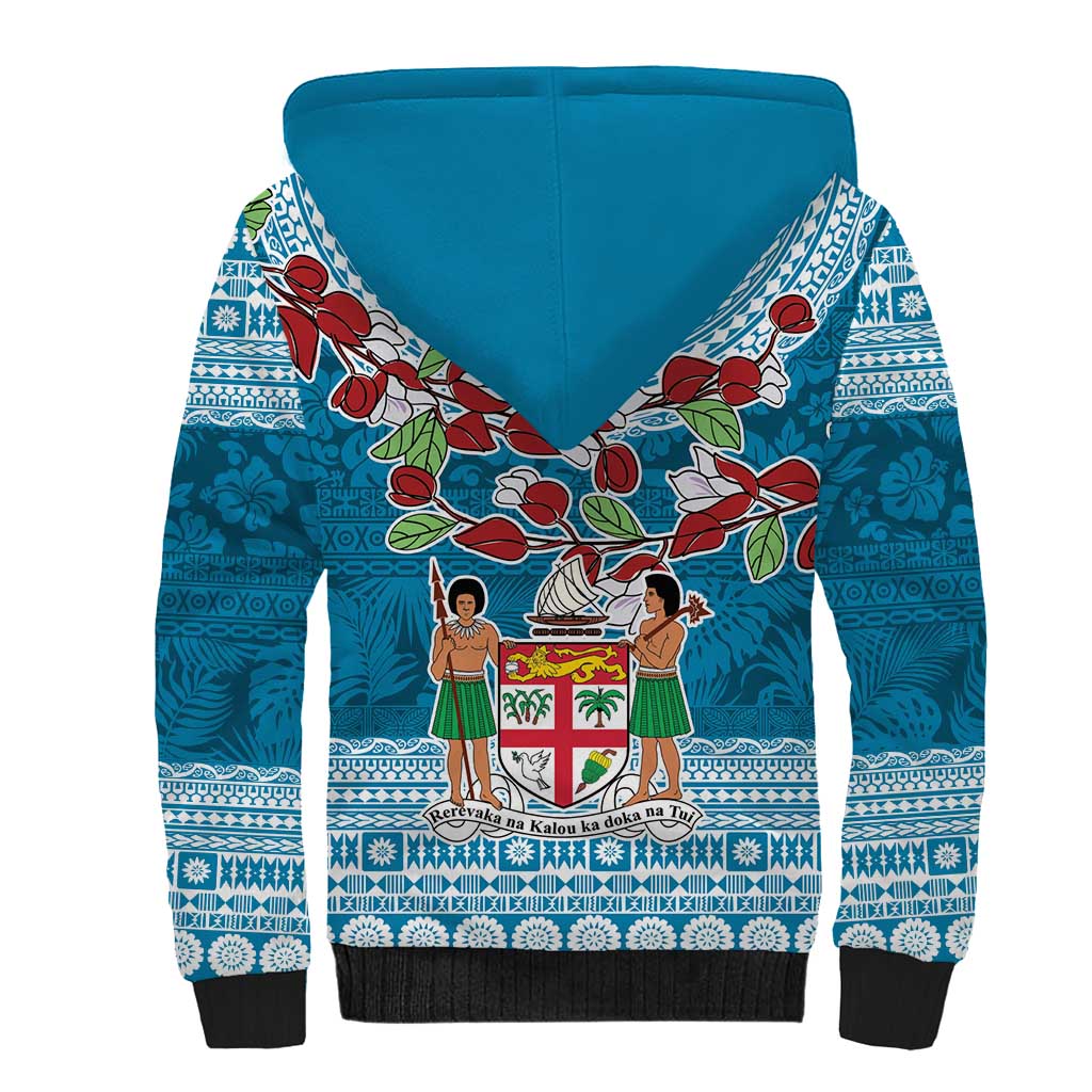 Fijian Tagimoucia Flowers Sherpa Hoodie Christmas Coquette bow