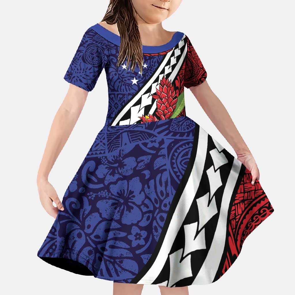 Samoan Ula Fala Flowers Family Matching Mermaid Dress and Hawaiian Shirt Christmas Santa Belt