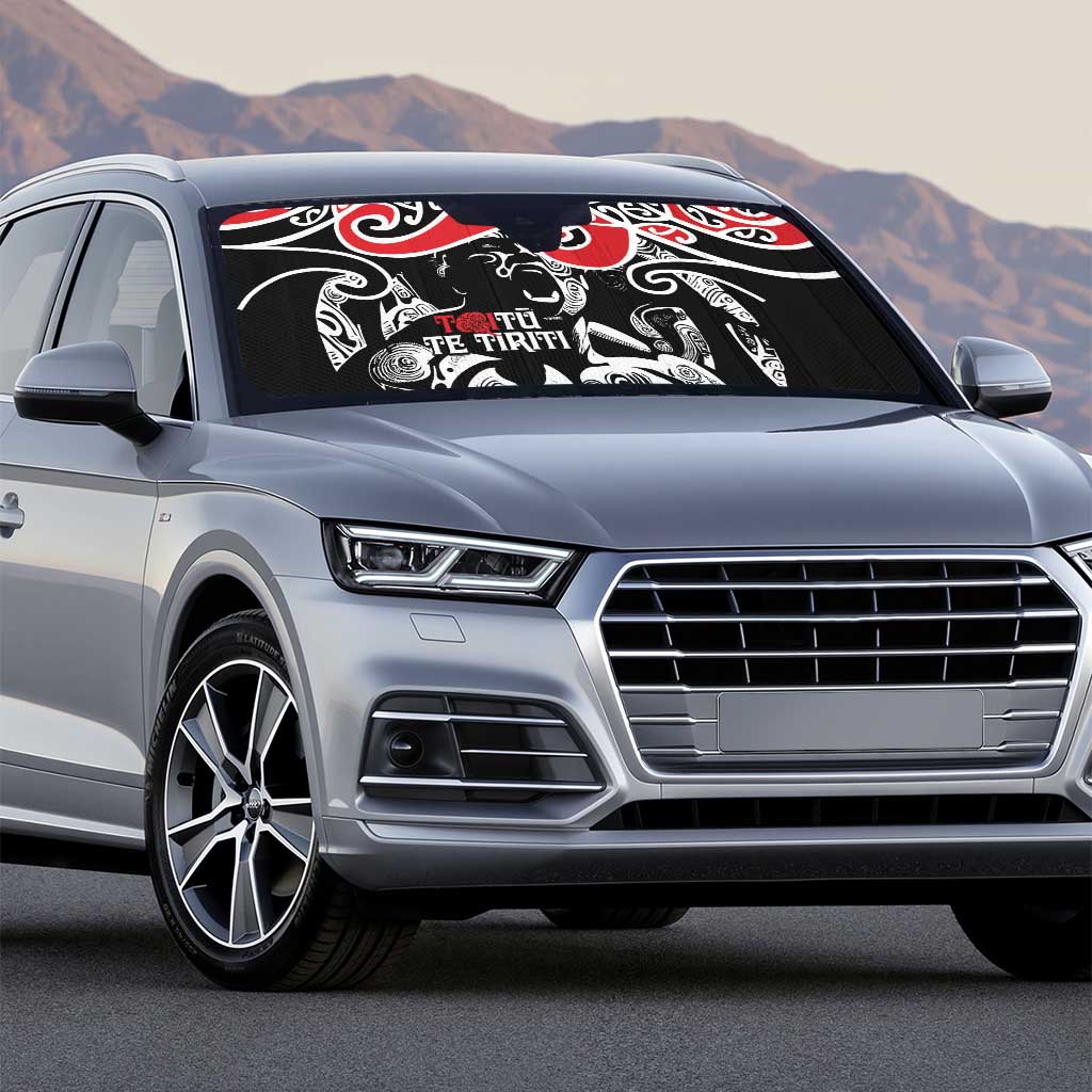 Aotearoa Toitu Te Tiriti Auto Sun Shade New Zealand Stand Together Stand Stronger - Polynesian Pride