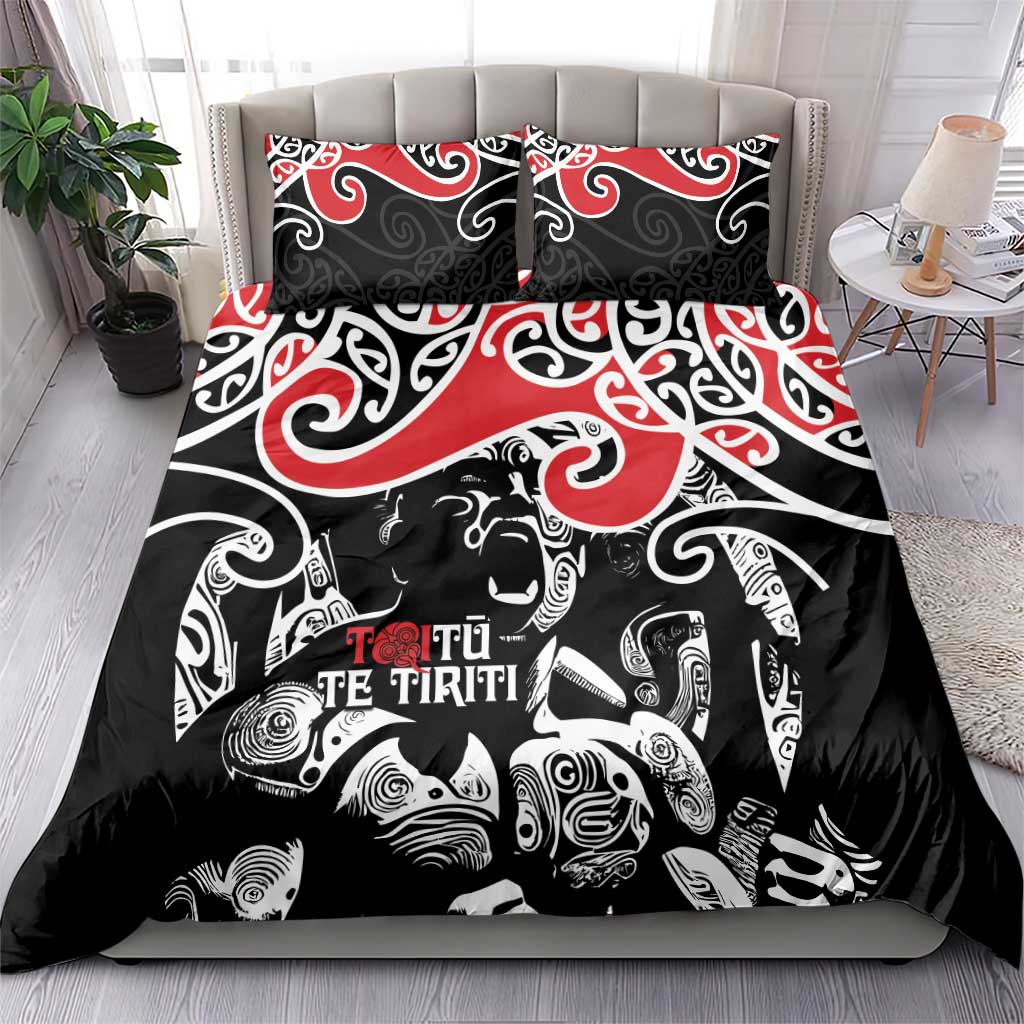 Aotearoa Toitu Te Tiriti Bedding Set New Zealand Stand Together Stand Stronger