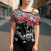 Aotearoa Toitu Te Tiriti Cross Shoulder Shirt New Zealand Stand Together Stand Stronger LT9 - Polynesian Pride